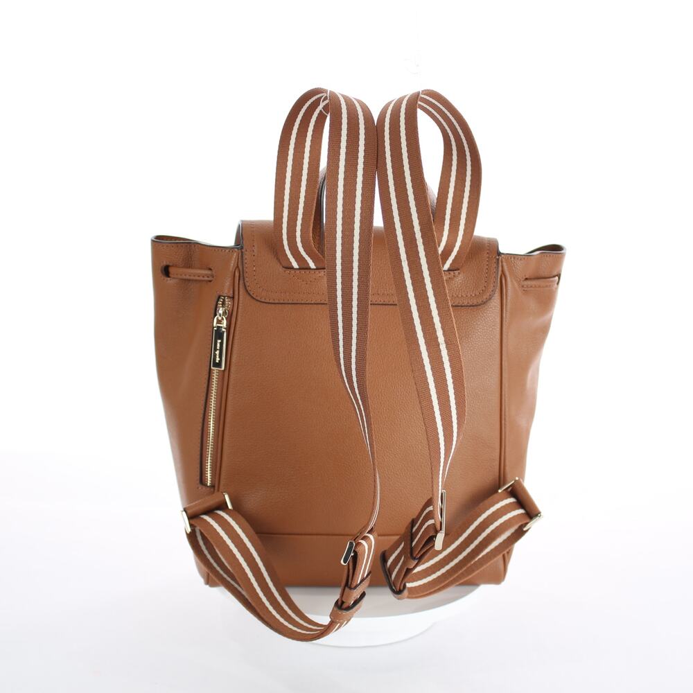 Kate Spade Rosie Medium Flap Backpack Warm Gingerbread Brown Pebbled Leather Bag - Picture 4 of 9